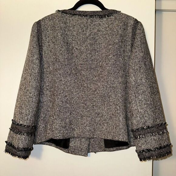 The Limited Women’s Gray Black Tweed Blazer Jacket Large EUC - Picture 6 of 12